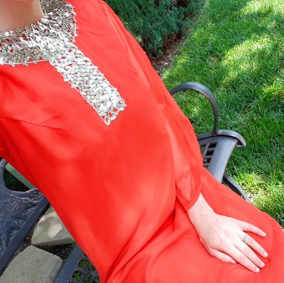 Vicky Vaughn 1960s bright orange tunic dress - Picture 3 of 10